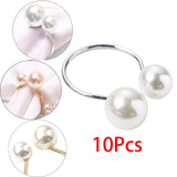 Maxbell 10Pcs U Shape Napkin Rings Elegant for Thanksgiving Baby Shower Farmhouse Argent