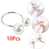 Maxbell 10Pcs U Shape Napkin Rings Elegant for Thanksgiving Baby Shower Farmhouse Argent