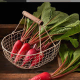 Maxbell Geometric Fruit Basket Serving Tray Rustic Metal for Office Festival Holiday Beige L