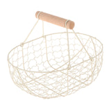 Maxbell Geometric Fruit Basket Serving Tray Rustic Metal for Office Festival Holiday Beige L