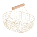 Maxbell Geometric Fruit Basket Serving Tray Rustic Metal for Office Festival Holiday Beige L