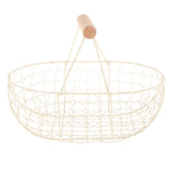 Maxbell Geometric Fruit Basket Serving Tray Rustic Metal for Office Festival Holiday Beige L
