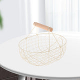 Maxbell Geometric Fruit Basket Serving Tray Rustic Metal for Office Festival Holiday Beige L