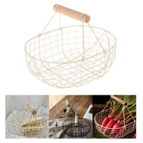 Maxbell Geometric Fruit Basket Serving Tray Rustic Metal for Office Festival Holiday Beige L