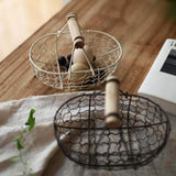 Maxbell Geometric Fruit Basket Serving Tray Rustic Metal for Office Festival Holiday White XL