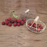 Maxbell Geometric Fruit Basket Serving Tray Rustic Metal for Office Festival Holiday White XL