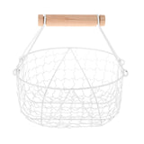 Maxbell Geometric Fruit Basket Serving Tray Rustic Metal for Office Festival Holiday White XL