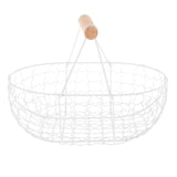 Maxbell Geometric Fruit Basket Serving Tray Rustic Metal for Office Festival Holiday White XL