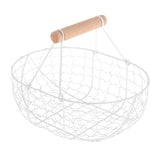 Maxbell Geometric Fruit Basket Serving Tray Rustic Metal for Office Festival Holiday White XL
