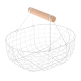 Maxbell Geometric Fruit Basket Serving Tray Rustic Metal for Office Festival Holiday White XL