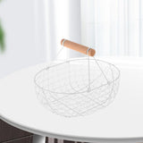 Maxbell Geometric Fruit Basket Serving Tray Rustic Metal for Office Festival Holiday White XL