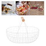 Maxbell Geometric Fruit Basket Serving Tray Rustic Metal for Office Festival Holiday White XL