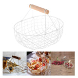 Maxbell Geometric Fruit Basket Serving Tray Rustic Metal for Office Festival Holiday White XL