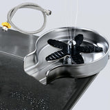 Maxbell Automatic Faucet Cup Washer Multi Angle Spray Washing Rinser for Bar Accs Argent  with Hose