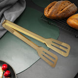 Maxbell Kitchen Tongs Stainless Steel Salad Tongs for Vegetables Barbecue Style A