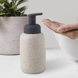 Maxbell Refillable Soap Dispenser Ceramic for Countertop Kitchen Shower Shampoo White A