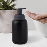 Maxbell Refillable Soap Dispenser Ceramic for Countertop Kitchen Shower Shampoo Black A