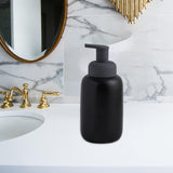 Maxbell Refillable Soap Dispenser Ceramic for Countertop Kitchen Shower Shampoo Black A