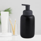 Maxbell Refillable Soap Dispenser Ceramic for Countertop Kitchen Shower Shampoo Black A