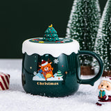 Maxbell Christmas Themed Coffee Mugs Milk Juice Mug 430ml for Home Wedding Birthday Green
