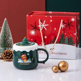 Maxbell Christmas Themed Coffee Mugs Milk Juice Mug 430ml for Home Wedding Birthday Green