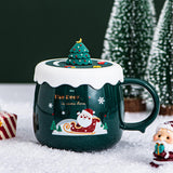 Maxbell Christmas Themed Coffee Mugs Milk Juice Mug 430ml for Home Wedding Birthday Green Santa