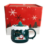 Maxbell Christmas Themed Coffee Mugs Milk Juice Mug 430ml for Home Wedding Birthday Green Santa