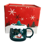 Maxbell Christmas Themed Coffee Mugs Milk Juice Mug 430ml for Home Wedding Birthday Green Santa