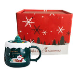 Maxbell Christmas Themed Coffee Mugs Milk Juice Mug 430ml for Home Wedding Birthday Green Santa