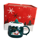 Maxbell Christmas Themed Coffee Mugs Milk Juice Mug 430ml for Home Wedding Birthday Green Santa