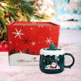 Maxbell Christmas Themed Coffee Mugs Milk Juice Mug 430ml for Home Wedding Birthday Green Santa