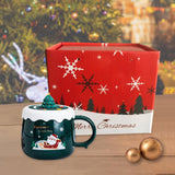 Maxbell Christmas Themed Coffee Mugs Milk Juice Mug 430ml for Home Wedding Birthday Green Santa