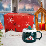 Maxbell Christmas Themed Coffee Mugs Milk Juice Mug 430ml for Home Wedding Birthday Green Santa