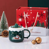 Maxbell Christmas Themed Coffee Mugs Milk Juice Mug 430ml for Home Wedding Birthday Green Santa