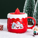 Maxbell Christmas Themed Coffee Mugs Milk Juice Mug 430ml for Home Wedding Birthday Red Santa