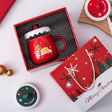 Maxbell Christmas Themed Coffee Mugs Milk Juice Mug 430ml for Home Wedding Birthday Red Santa