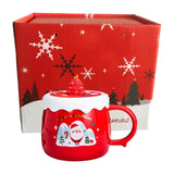 Maxbell Christmas Themed Coffee Mugs Milk Juice Mug 430ml for Home Wedding Birthday Red Santa
