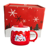 Maxbell Christmas Themed Coffee Mugs Milk Juice Mug 430ml for Home Wedding Birthday Red Santa