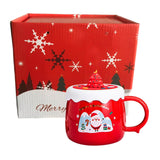 Maxbell Christmas Themed Coffee Mugs Milk Juice Mug 430ml for Home Wedding Birthday Red Santa
