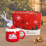 Maxbell Christmas Themed Coffee Mugs Milk Juice Mug 430ml for Home Wedding Birthday Red Santa