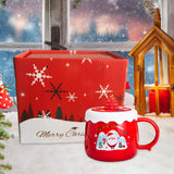 Maxbell Christmas Themed Coffee Mugs Milk Juice Mug 430ml for Home Wedding Birthday Red Santa