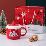 Maxbell Christmas Themed Coffee Mugs Milk Juice Mug 430ml for Home Wedding Birthday Red Santa
