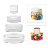 Maxbell Acrylic Cylinder Display Riser Round Tabletop Decoration Base for Birthday D15cmxH10cm