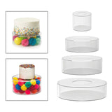 Maxbell Acrylic Cylinder Display Riser Round Tabletop Decoration Base for Birthday D15cmxH10cm