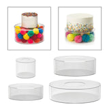 Maxbell Acrylic Cylinder Display Riser Round Tabletop Decoration Base for Birthday D15cmxH10cm