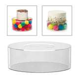 Maxbell Acrylic Cylinder Display Riser Round Tabletop Decoration Base for Birthday D20cmxH10cm