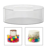 Maxbell Acrylic Cylinder Display Riser Round Tabletop Decoration Base for Birthday D25cmxH10cm
