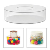 Maxbell Acrylic Cylinder Display Riser Round Tabletop Decoration Base for Birthday D30cmxH10cm