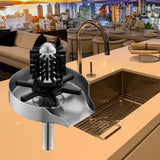 Maxbell Press Type Faucet glass cup rinser Accessories Cleaner Cup Washer for Bar Home Argent
