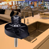 Maxbell Press Type Faucet glass cup rinser Accessories Cleaner Cup Washer for Bar Home Black